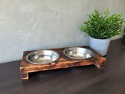 Miska - Miski - Dla kota lub małego psa - Naturalne drewno - Stal