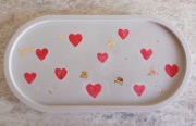 OWALNA  taca dekoracyjna w serduszka z gipsu 18cm MANUFAKTURA PKO