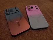 Etui Iphone 17 Pro, 2 szt gradient fiolet-szary,  opalizujący brąz - szar