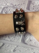 Bransoleta czarna ćwieki czaszka punk goth