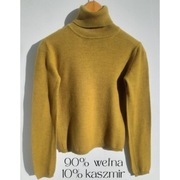 MAX TONSO CASHMERE Wełniany golf sweter damski z kaszmirem r.S 