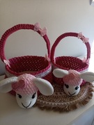 Koszyczki wykonane na szydełku 