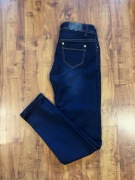 Jeansy rurki granatowe elastyczne wysoki stan M/L