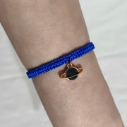 B525 Bransoletka Planeta Saturn makrama pleciona Handmade Rękodzieło