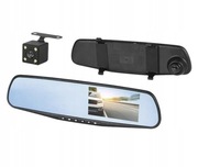 Rejestrator jazdy na lusterko z kamerą cofania- polskie MENU