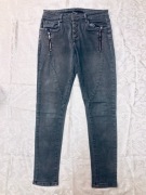 Szare jeans Lantis - dopasowany fason, elastyczne - rozmiar L/40 - db. stan