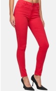 Czerwone spodnie damskie jeansy legginsy skinny fit- r. 36 S