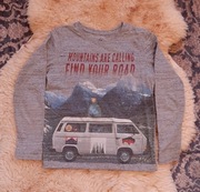 Szary t-shirt bluzka z długim rękawem r.152