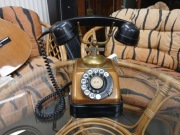 Zabytkowy Telefon Duński Tarczowy KATS Mosiądz Bakelit Lata 50 Vintage