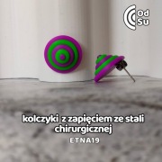 Kolczyki ETNA 19 - magenta-zielone