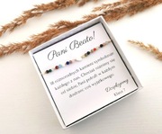 Bransoletka prezent dzień nauczyciela kamienie naturalne w pudełeczku 