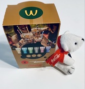 Zestaw, szklanka Coca Cola mcdonald's 2021 i miś maskotka Coca Cola