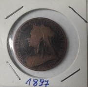 Anglia moneta one penny. 1897 rok.