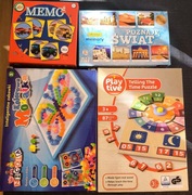 Zestaw edukacyjny 4 sztuki - 2 x Memo, nauka zegara i Mozaika