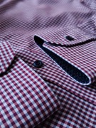 NOWA, elegancka męska koszula w bordową kratkę Eterna comfort fit