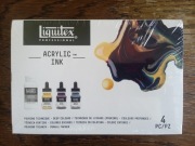 Tusze akrylowe Deep Colors Liquitex 3 kolory i medium do pouringu