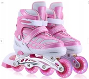 Łyżworolki regulowane łyżwy dla dziewczynek z świecącymi kołami