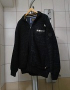rozpinany męski XXL sweter marki Jacks Denim Co wykonany z czarnego melanżo