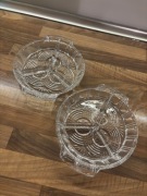 Kryształowe patery PRL talerze na przystawki trójdzielne Vintage