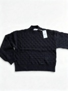 Sweter z metką VILA Viima Turtleneck czarny bąbelkowy splot / Rozmiar XL