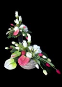 Komplet wiosenny z tulipanami stroik wiązankana grób cmentarz pomnik 