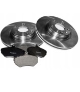 Tarcze x2 + klocki AUDI A4 VW PASSAT B5 280x22 +czuj PRZÓD