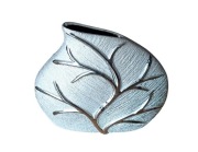 srebrny wazon flakon z motywem drzewa