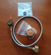 Adapter do napełniania butli propan palnik LPG wąż w oplocie metalowym.
