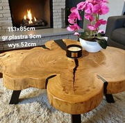 Stolik kawowy 103x90cm  PIĘKNY LIVE EDGE plaster drewna  loft WYSYŁKA 