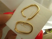 Kolczyki S925 Sterling silver złote owal ogniwo