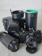 Fujica ax-5/ Porst Cr-7 z dwoma obiektywami i futerałem