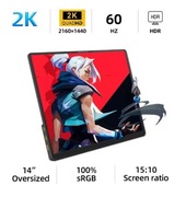 Monitor przenosny 14 cali ZSUS PM14A 2K IPS USB C HDMI idealny do laptopa