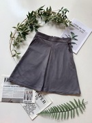 Szara zamszowa trapezowa spódnica