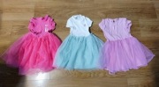 3 x sukienki tiulowe rozm. 122