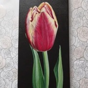 Tulipan - obraz akrylami 60x20cm