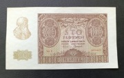 Stary banknot Polska 100 zł 1940 rok gubernia Super stan zachowania  