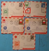 5 x koperty -Zawody balonowe o Puchar Lotnictwa Dowódcy Operacyjnego.PRL