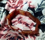 Bransoletka Z Kamieniami Naturalny Agat w Kolorze Koniaku