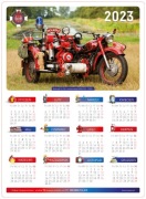 Kalendarz tłoczony z motywem pojazdu strażackiego - kolekcjonerski