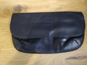 Torebka czarna bez paska skóra naturalna 30x15 cm