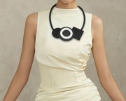 Naszyjnik wisior kolia futurystyczna geometryczna i silikonowa czarna