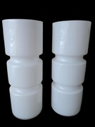 SZKLANY BIAŁY WYSOKI WAZON NA KWIATY ZESTAW 2 SZT NA PREZENT ŚWIĘTA