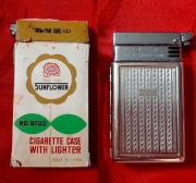 papierośnica i zapalniczka Sunflower z PRL made in China