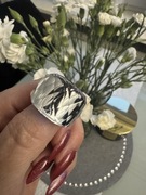 Pierścionek z kryształem kolor złoty Premium 