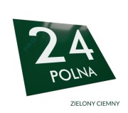 METALOWA tabliczka adresowa modny numer domu budynku na dom 30x25 zielona Z