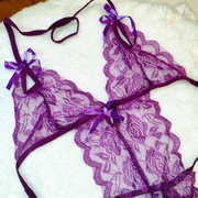 Body seksowne koronkowe 40 42 L XL lingerie fioletowe bodystocking