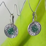 Kolczyki artystyczne haftowane haft gwiazdki boho