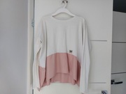 Bluzka biała/ róż pudrowy