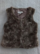 Brązowa futerkowa zapinana kamizelka bolerko Rocha John Rocha 134 - 140