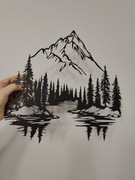 Nowa metalowa dekoracja ścienna ozdoba pejzaż górski góry 40 cm 